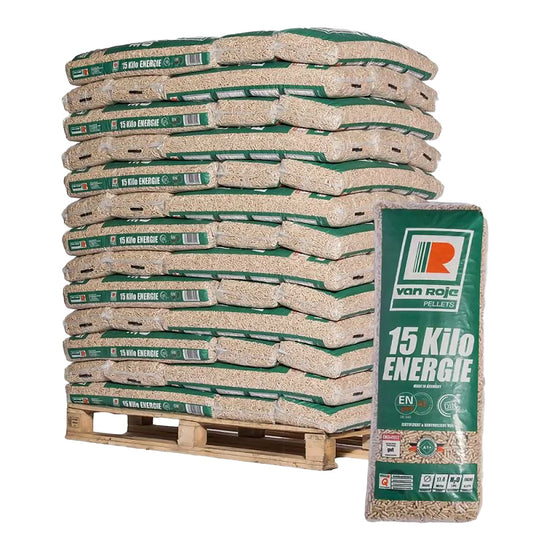 Palette de 65 sacs de Pellet de bois Van Roje – DIN+, PEFC, EN+® A1 100% résineux
